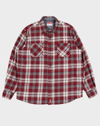 Wrangler Red Checked Flannel Long Sleeved Shirt - L