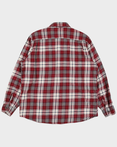 Wrangler Red Checked Flannel Long Sleeved Shirt - L