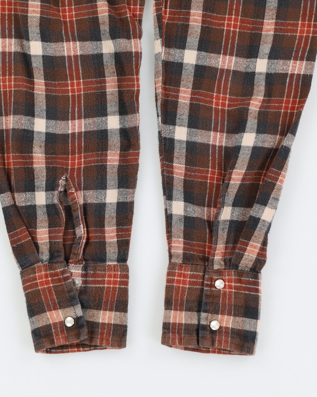 Wrangler Brown Checked Flannel Long Sleeved Shirt - M