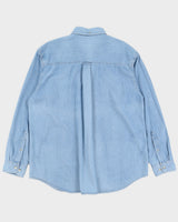 Vintage 90s Columbia Blue Denim Long Sleeved Shirt - XL