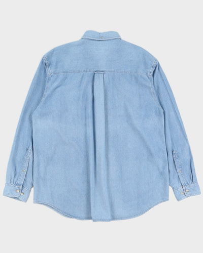 Vintage 90s Columbia Blue Denim Long Sleeved Shirt - XL