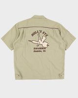Y2K 00s BC Ethic Bulls Eye Tavern Khaki Shirt - XL