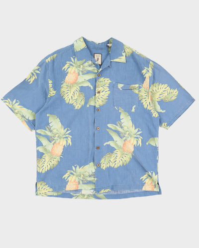 Jamaica Jaxx Blue Silk Hawaiian Shirt - L