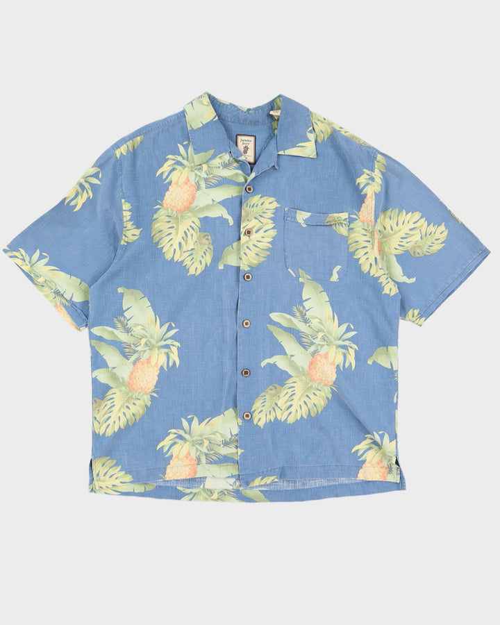 Jamaica Jaxx Blue Silk Hawaiian Shirt - L