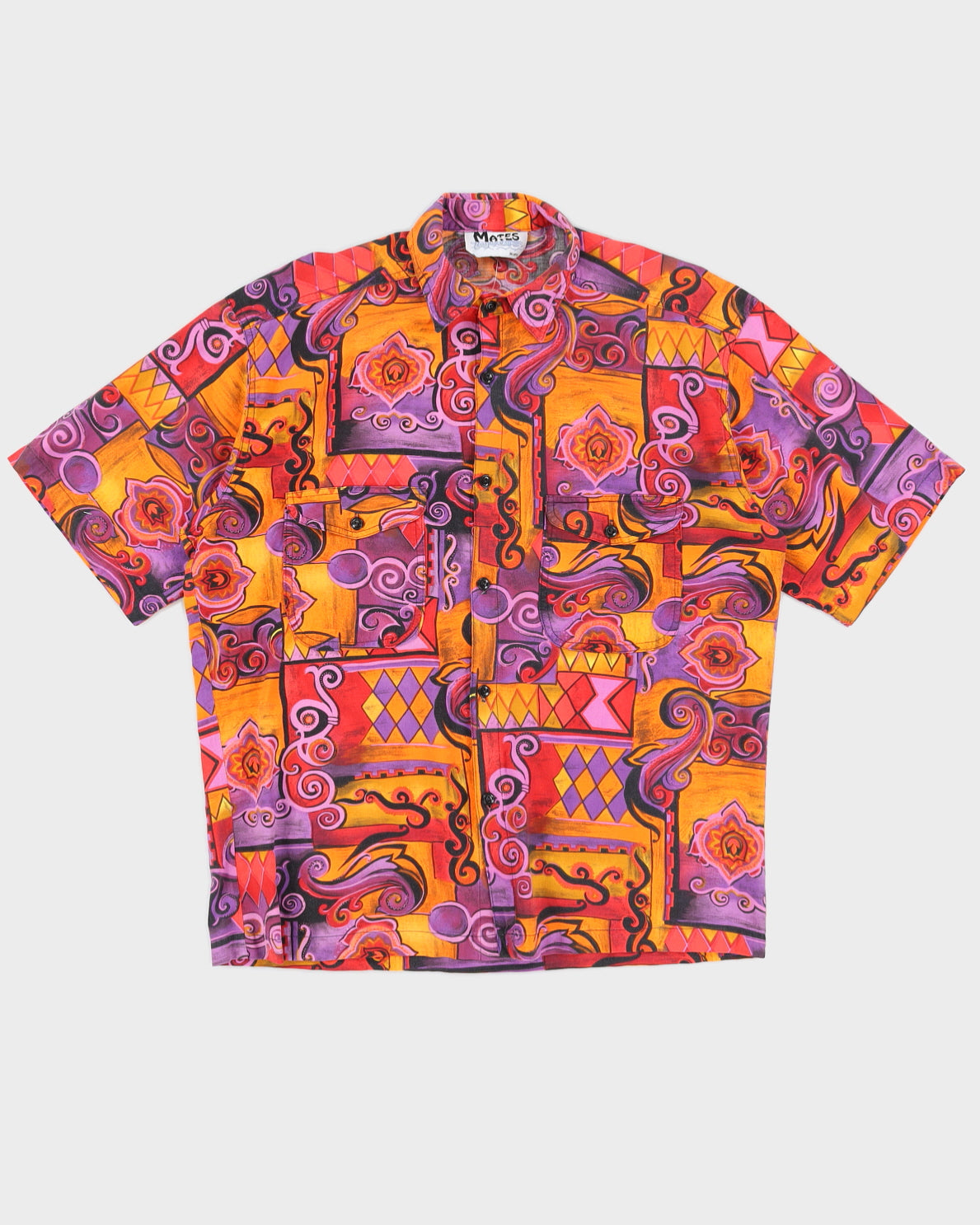 Vintage 90s Mates Miami Purple &amp; Orange Shirt - L/XL