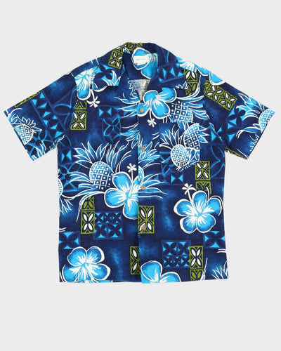 Vintage 70s Made in Hawaii Blue Shirt - M