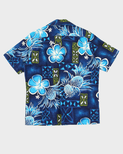 Vintage 70s Made in Hawaii Blue Shirt - M