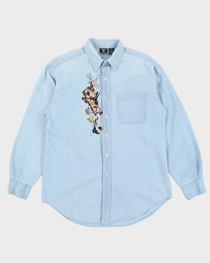 Warner Bros 1996 Looney Tunes Denim Shirt - M