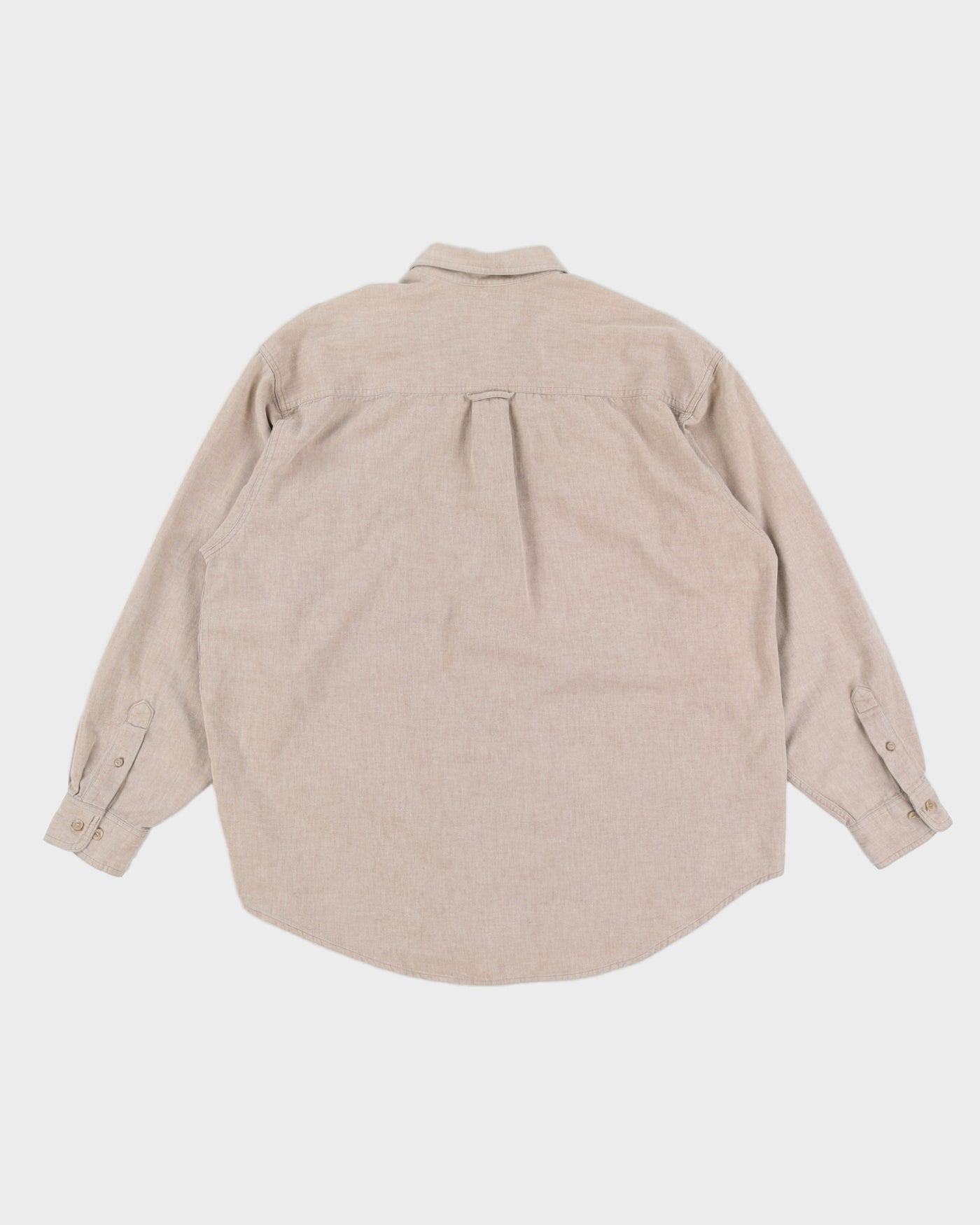 Vintage 90s Eddie Bauer Beige Cotton Shirt - XL