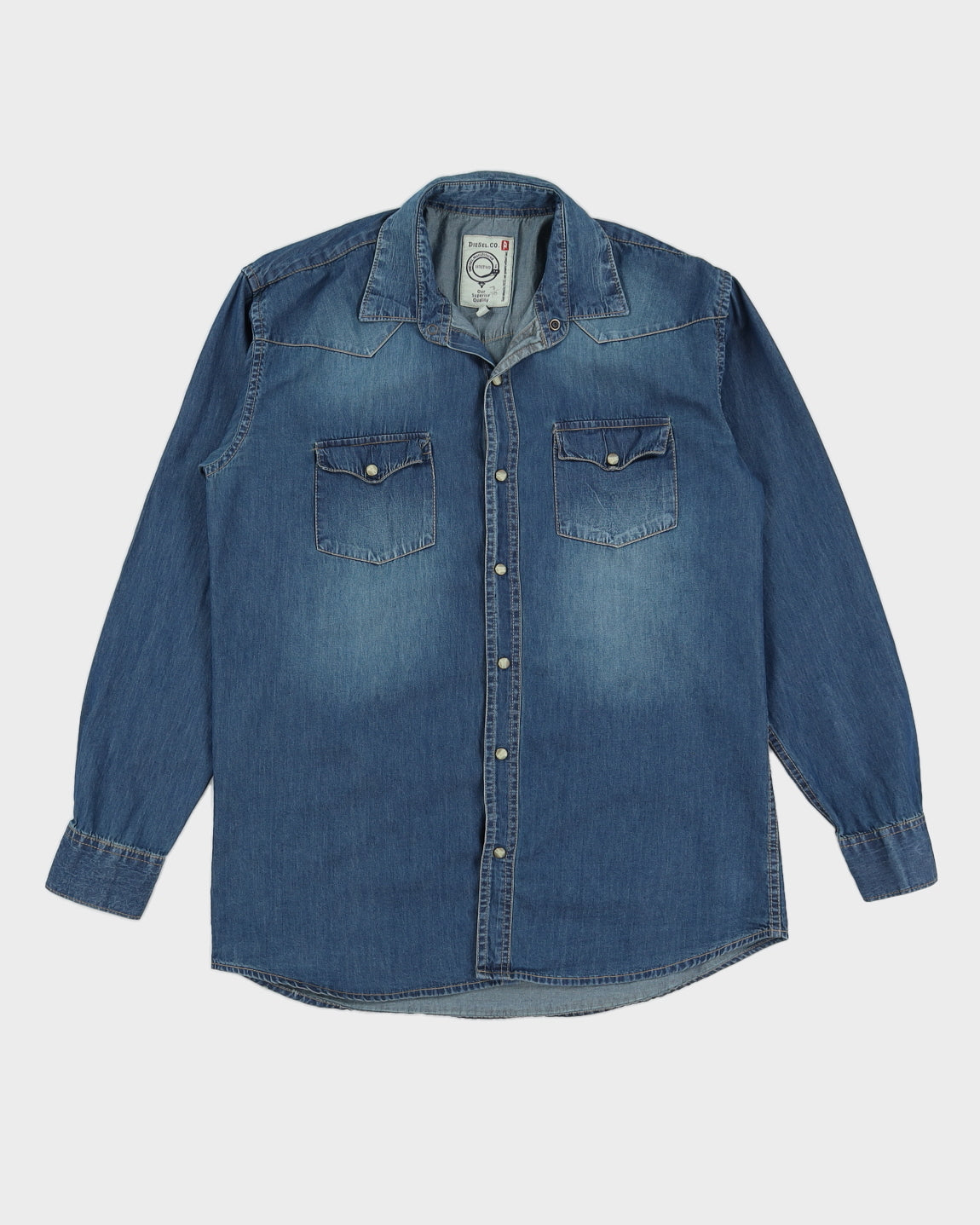 Diesel Men's Blue Denim Shirt - XL