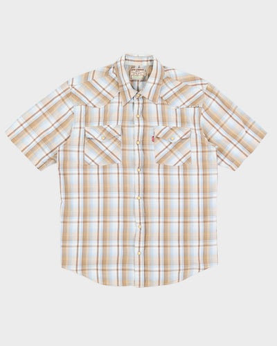 Levi's Blue And Beige Checked Western Shirt - S / M