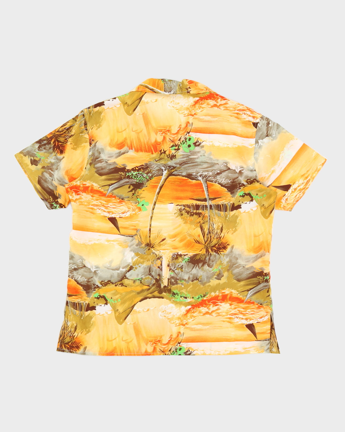 Vintage 1980s Orange Patterned Hawaiian Shirt - L