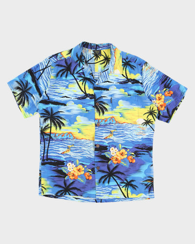 Blue Patterned Hawaiian Shirt - M / L