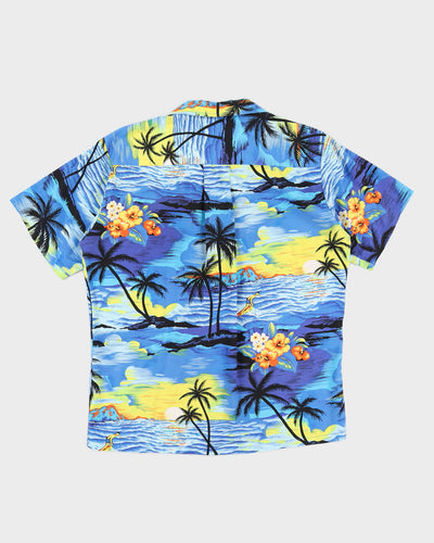 Blue Patterned Hawaiian Shirt - M / L
