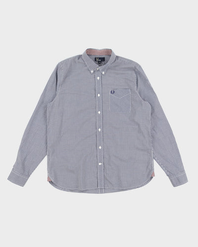Blue Checked Fred Perry Shirt - XL