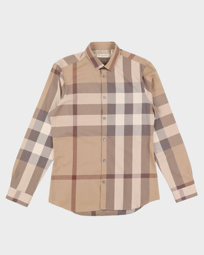 Brown Check Burberry Shirt - M