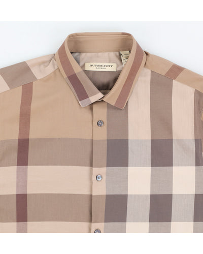 Brown Check Burberry Shirt - M
