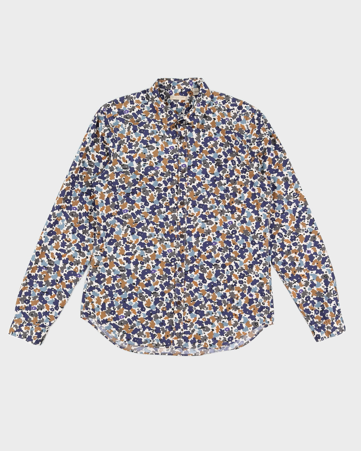 Blue Floral Burberry Shirt - L