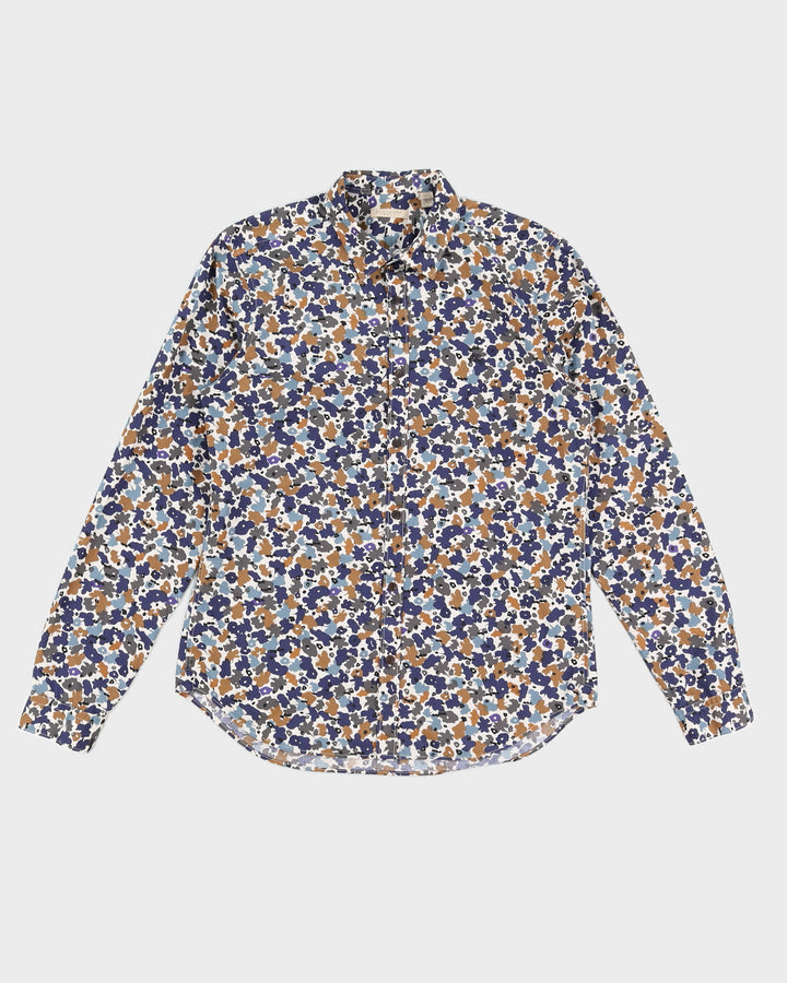Blue Floral Burberry Shirt - L