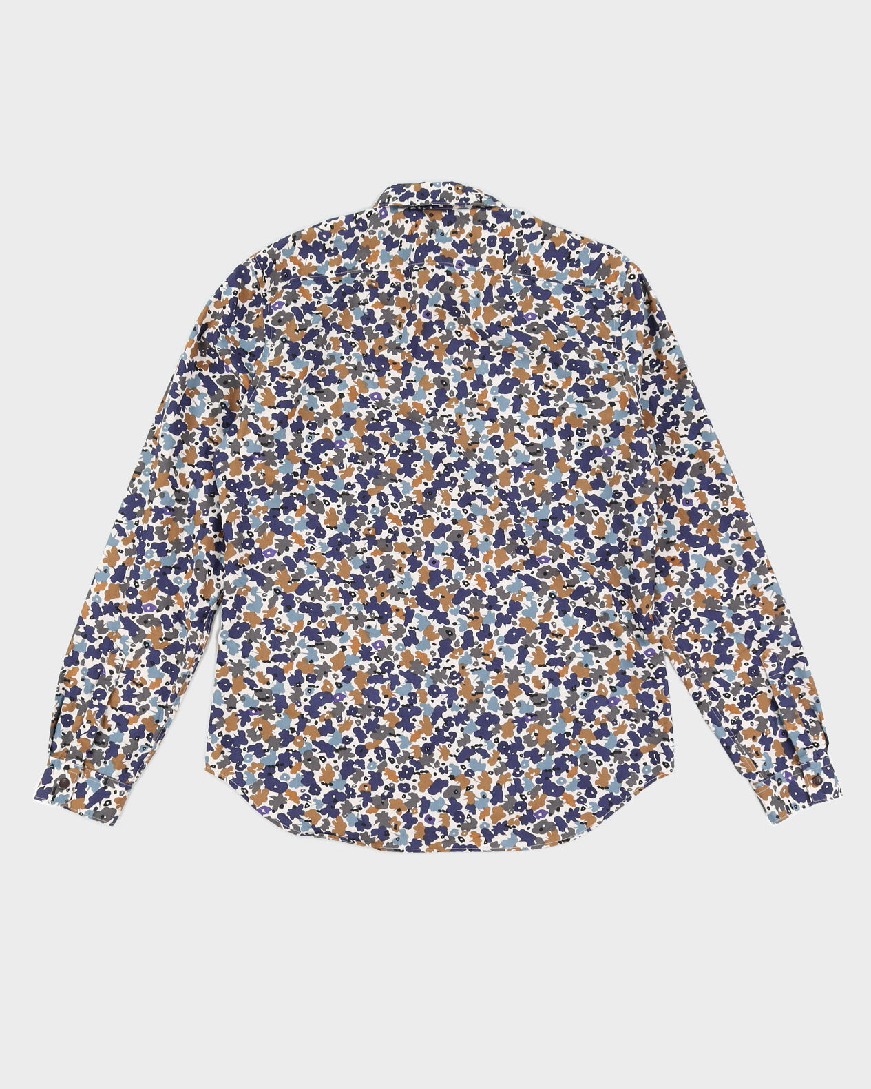 Blue Floral Burberry Shirt - L