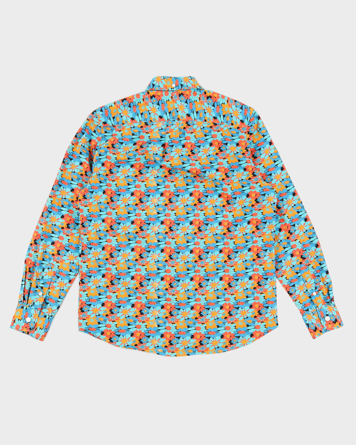 Bright Floral Patterned Long Sleeve Shirt - M