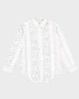 Thin Leaf Patterned Striped Shirt - M