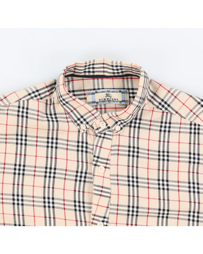 Burberry Signature Plaid Men's Button-up Shirt - M