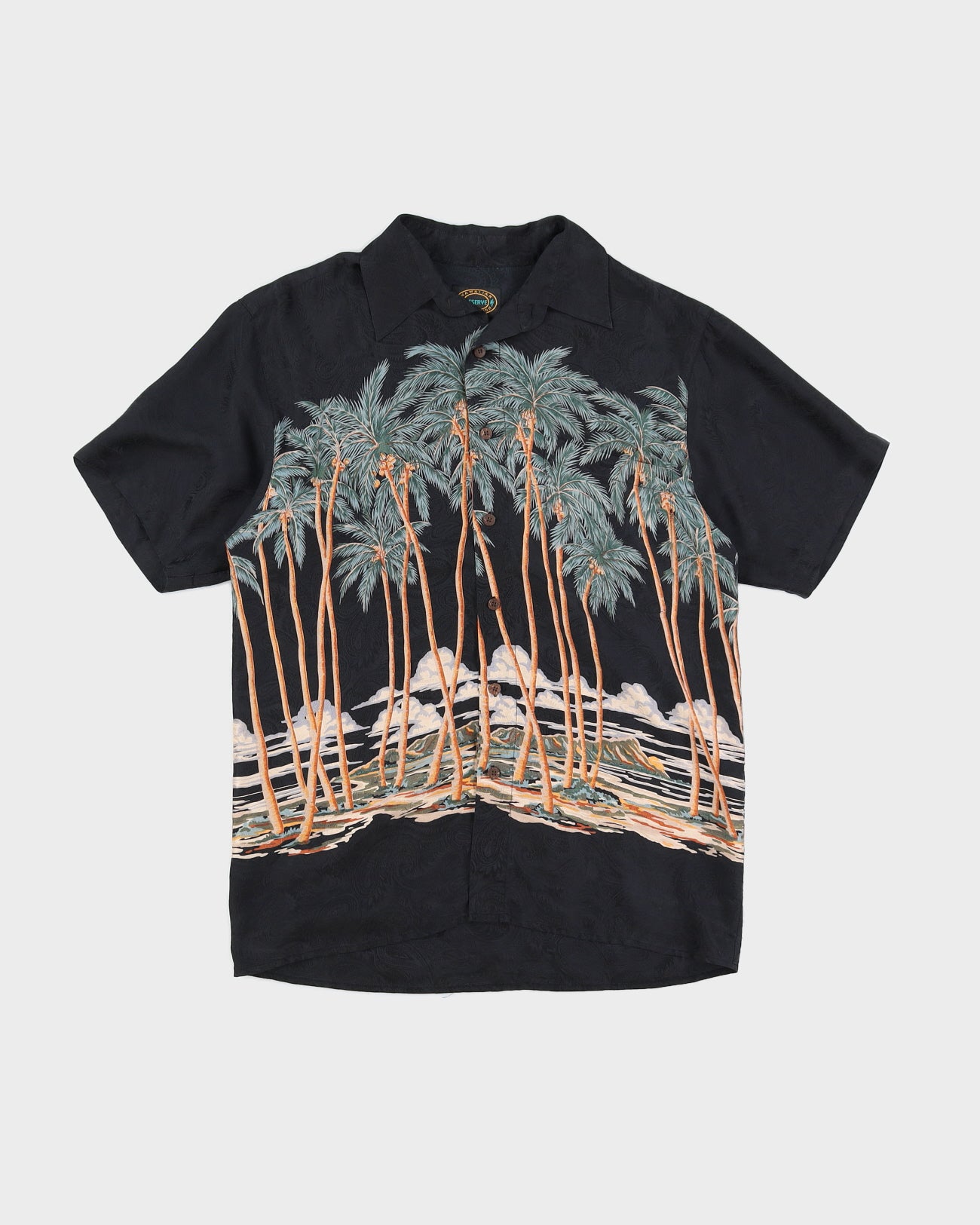Paisley Print Silk Hawaiian Shirt - M