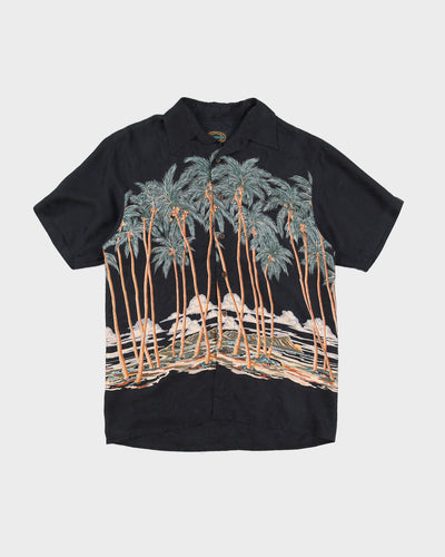 Paisley Print Silk Hawaiian Shirt - M