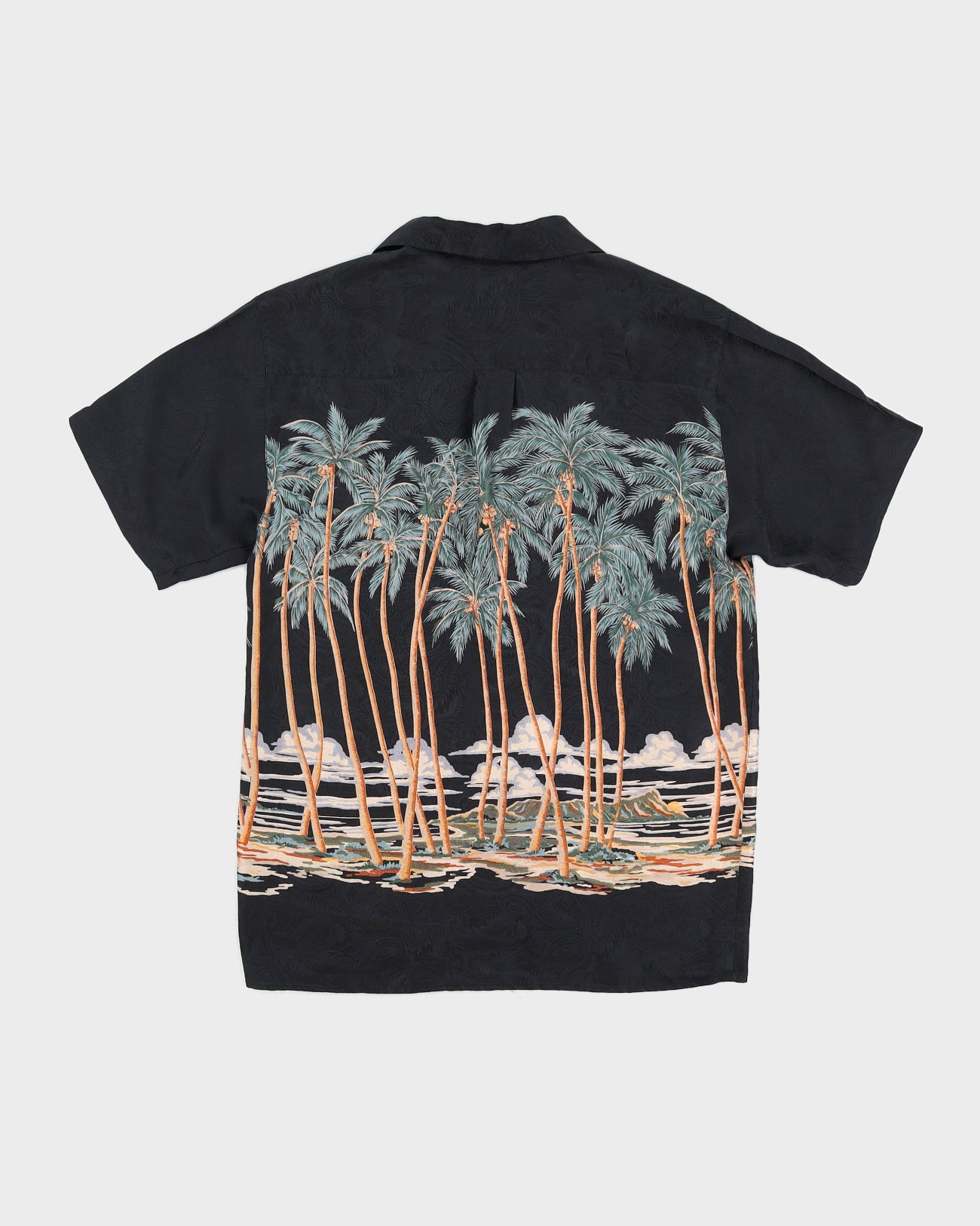 Paisley Print Silk Hawaiian Shirt - M