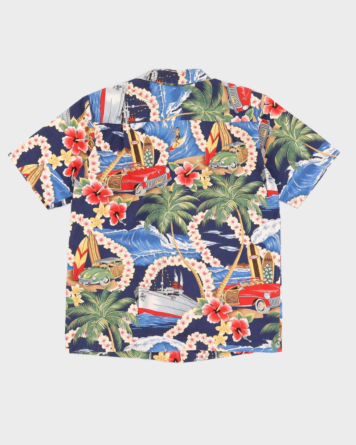 Vintage Blue Hawaiian Shirt - XS