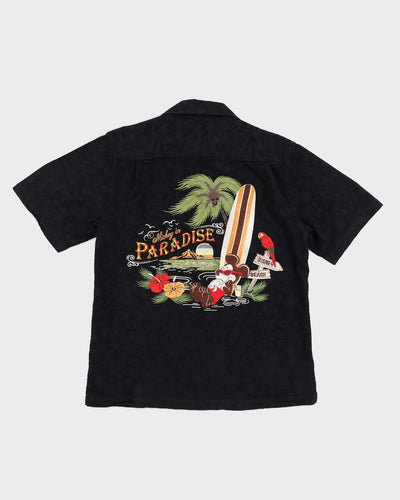Disney Parks Mikey Mouse Black Hawaiian Shirt - S