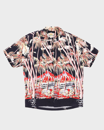 Palm Tree Print Hawaiian Shirt - L
