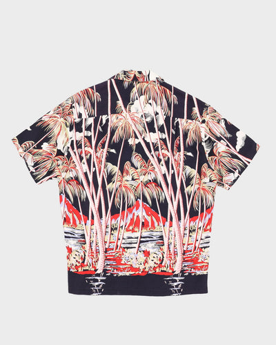 Palm Tree Print Hawaiian Shirt - L