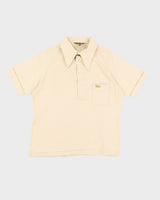 Vintage Dagger Collar Beige Polo Shirt - L