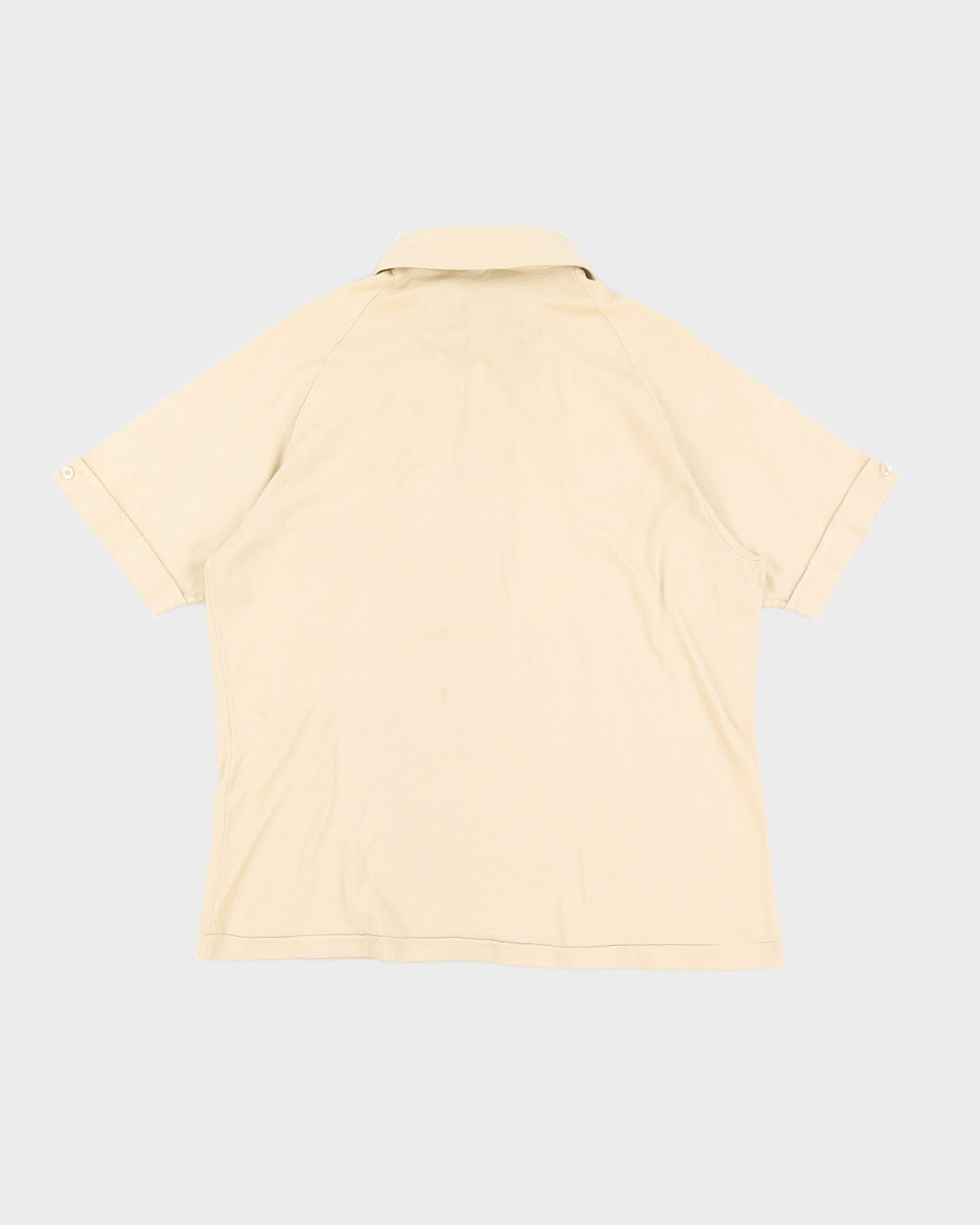 Vintage Dagger Collar Beige Polo Shirt - L