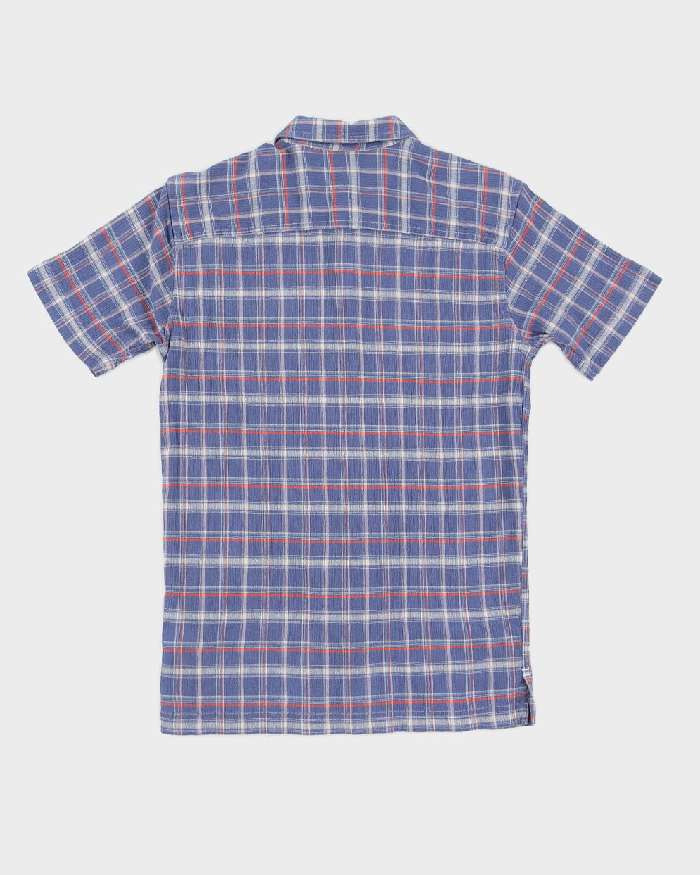 Patagonia Blue Checked Organic Cotton & Hemp Short Sleeved Shirt - XS