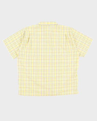 Patagonia Yellow Checked Organic Cotton & Hemp Short Sleeved Shirt Deadstock With Tags - L
