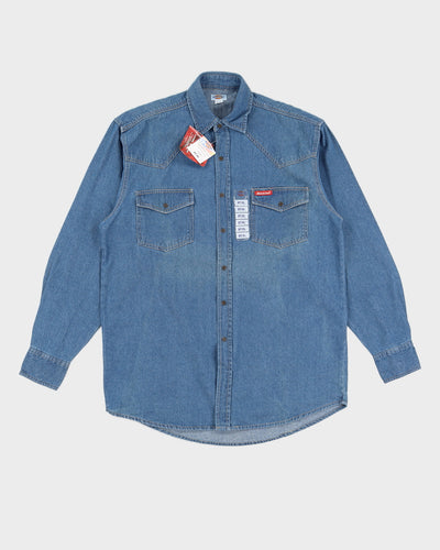 Dickies Blue Denim Long Sleeved Shirt Deadstock With Tags - M TALL