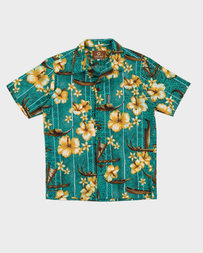 Green Floral Hawaiian Shirt - S