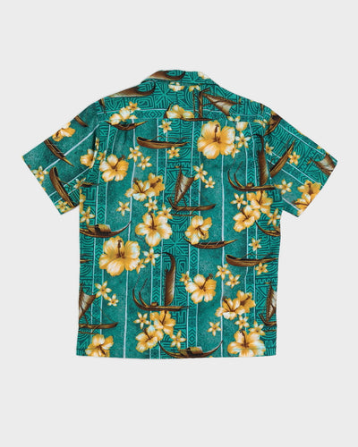 Green Floral Hawaiian Shirt - S