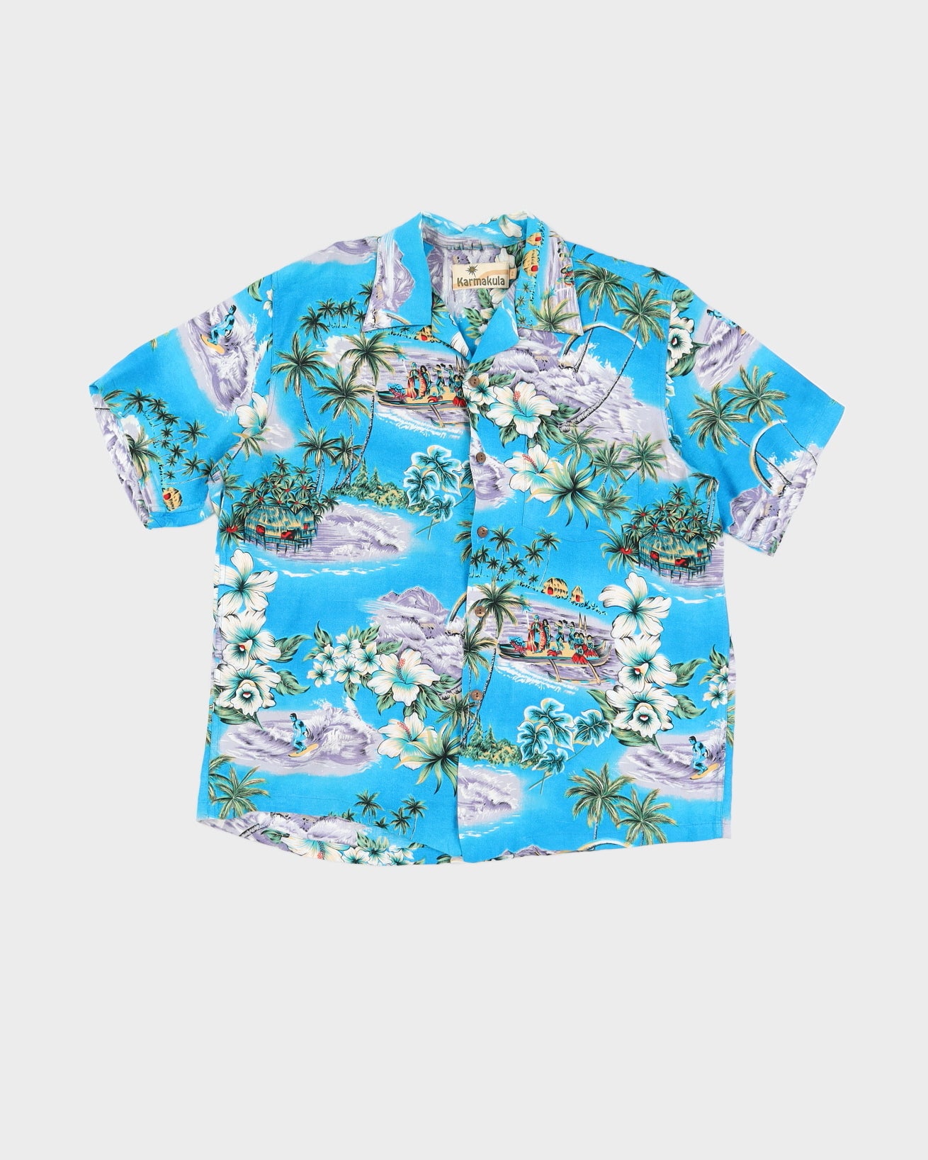 Blue Hawaiian Shirt - L