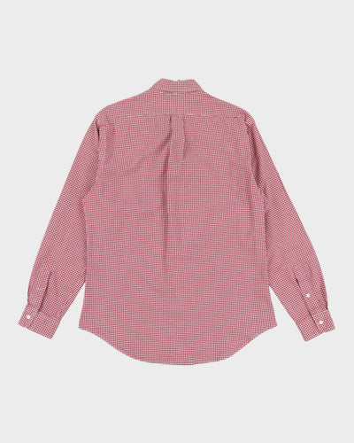Ralph Lauren Checked Burgundy T- Shirt - L