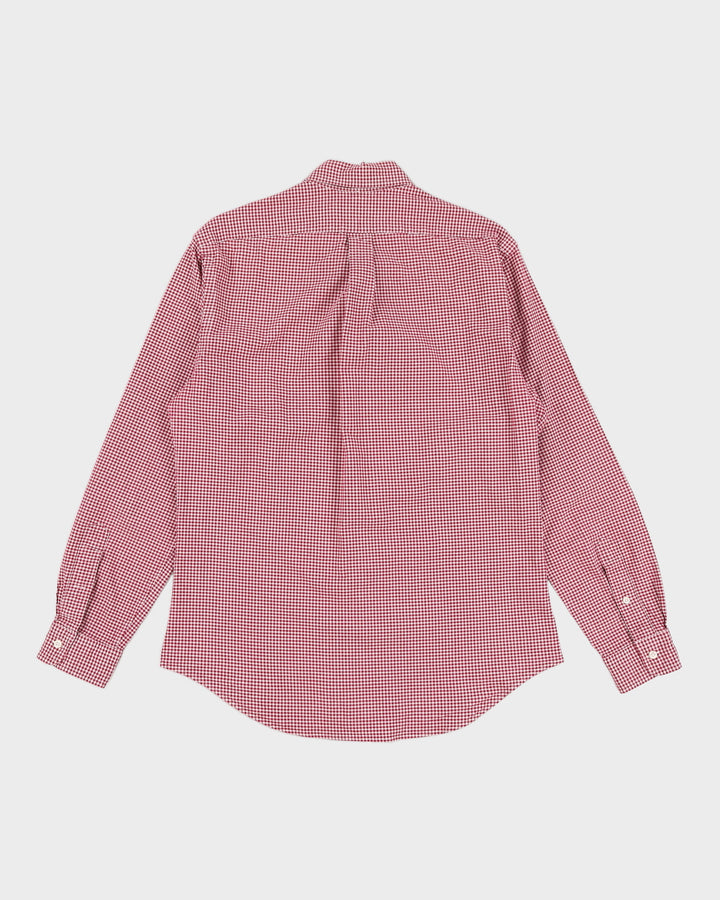 Ralph Lauren Checked Burgundy T- Shirt - L
