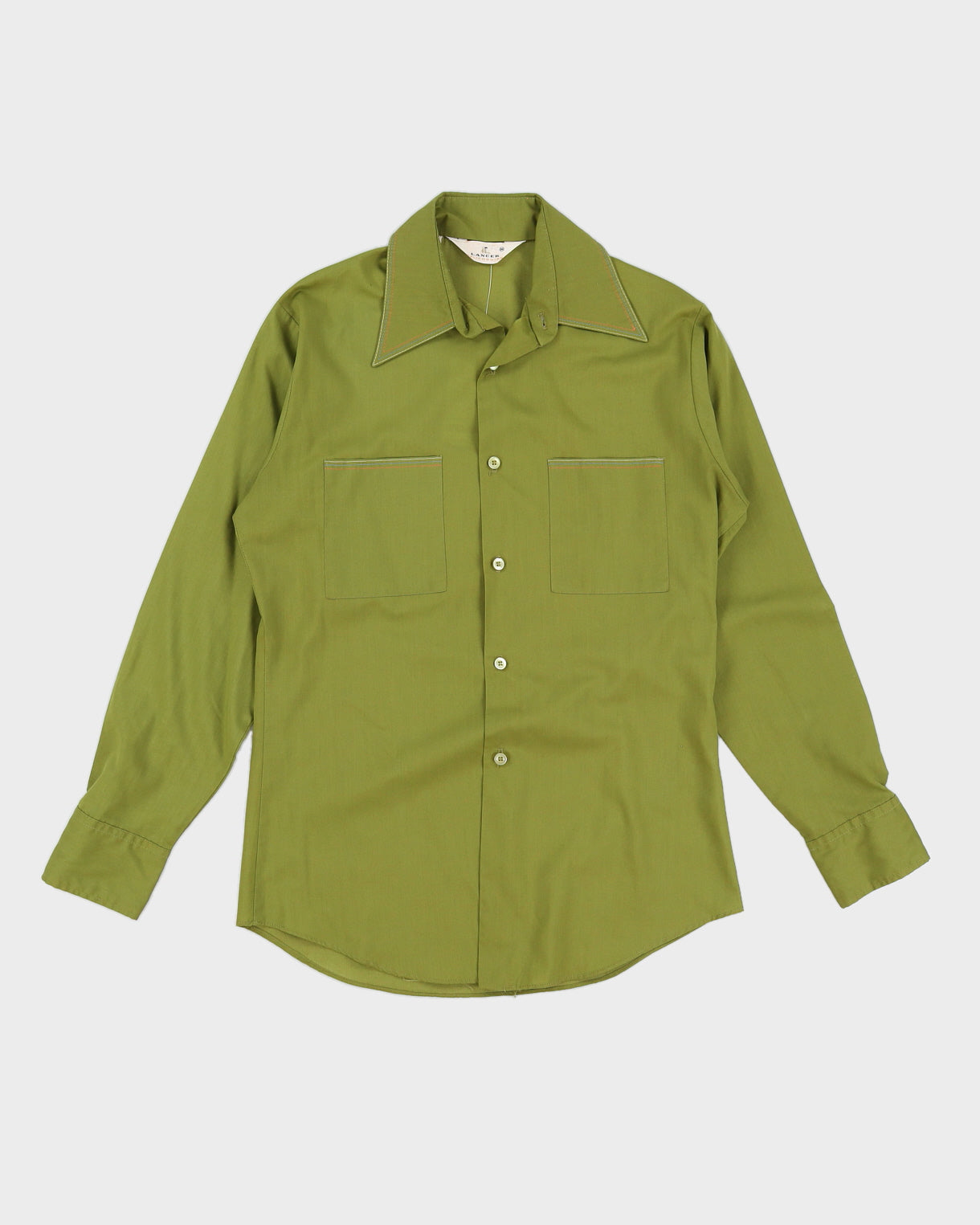 Vintage 70s Lancer California Green Long Sleeve Shirt - M