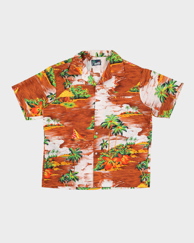 Vintage 1980s Patterned Hawaiian Shirt - XXL