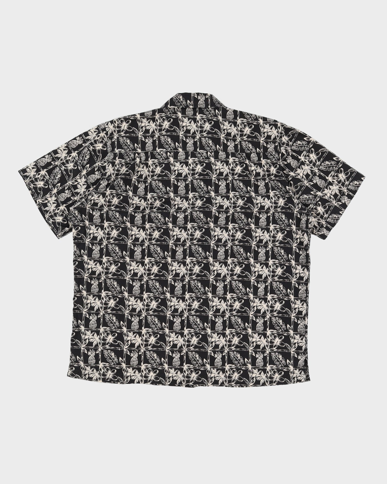 Black Patterned Hawaiian Shirt - XXXL