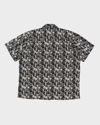 Black Patterned Hawaiian Shirt - XXXL