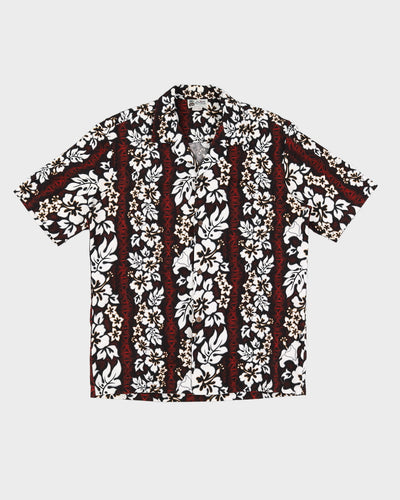 Vintage 90s Aloha Republic Maroon & White Hawaiian Shirt - L