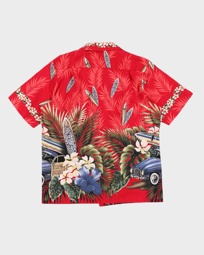 Vintage 90s RJC Red & Green Hawaiian Shirt - L